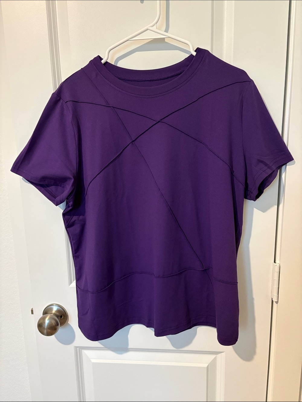 Purple Crewneck Short-Sleeve Women’s Top